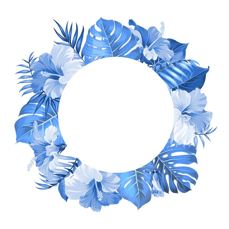 Marco radial de flores tropicales