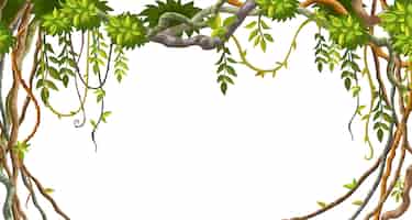 Vector gratuito marco de ramas de liana y hojas tropicales.