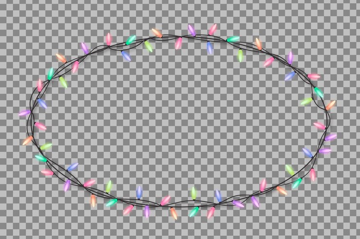 Vector gratuito marco realista de luces de navidad
