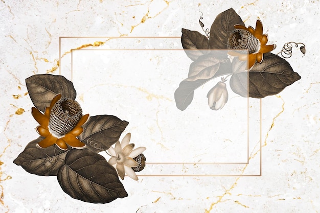 El marco rectangular de la flor de la pasión alada.