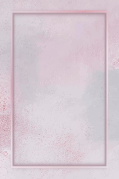 Marco de rectángulo en vector de plantilla de fondo rosa