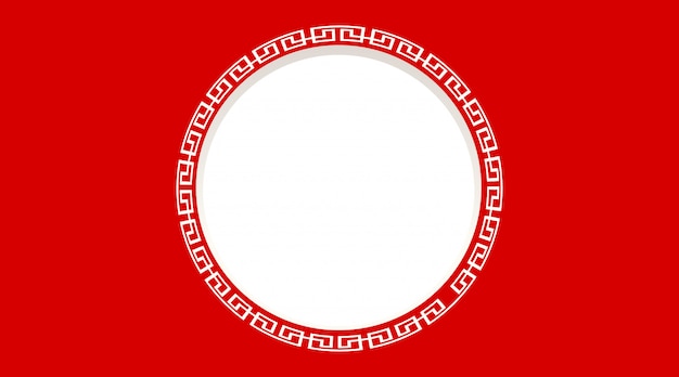 Vector gratuito marco redondo con fondo rojo