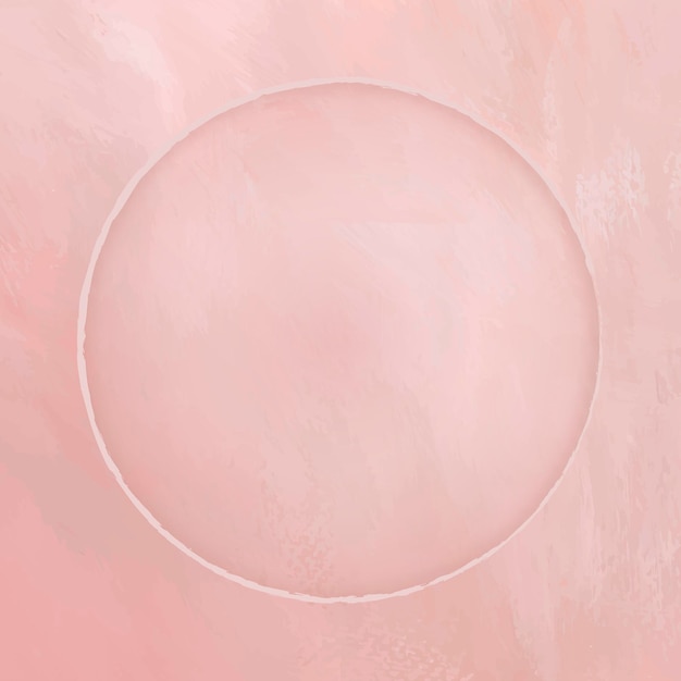 Marco redondo sobre un fondo rosado