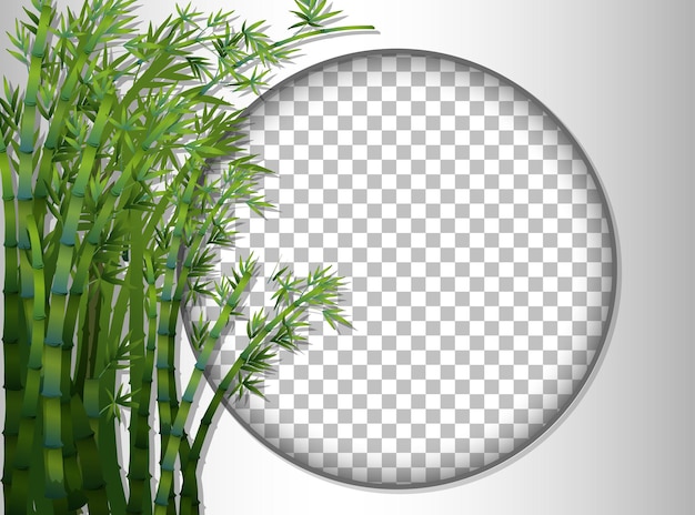 Vector gratuito marco redondo transparente con plantilla de bambú