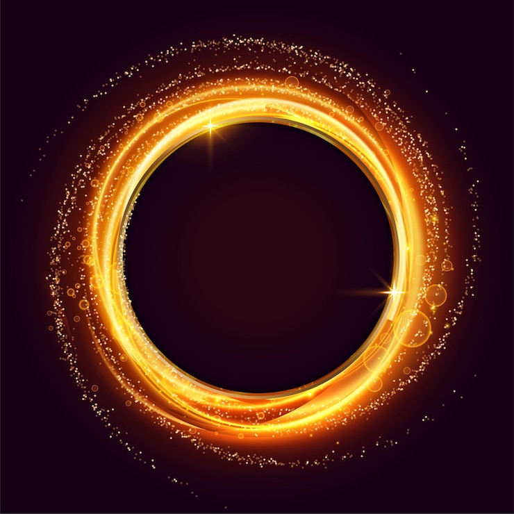 Vector gratuito marco de remolino brillante hecho con fondo de destellos y partículas