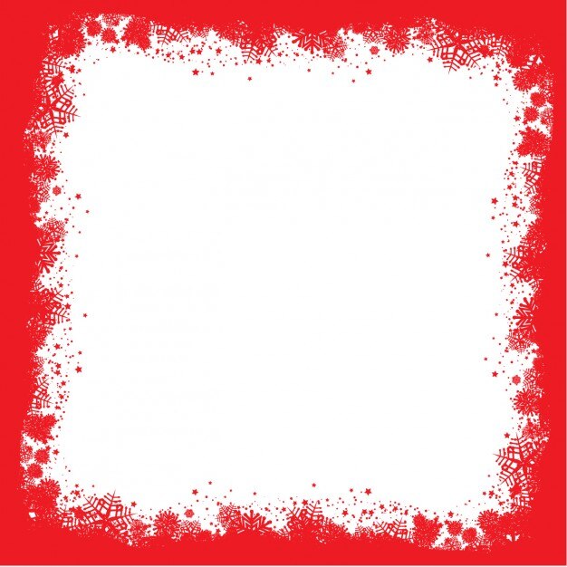 Vector gratuito marco rojo de copos de nieve