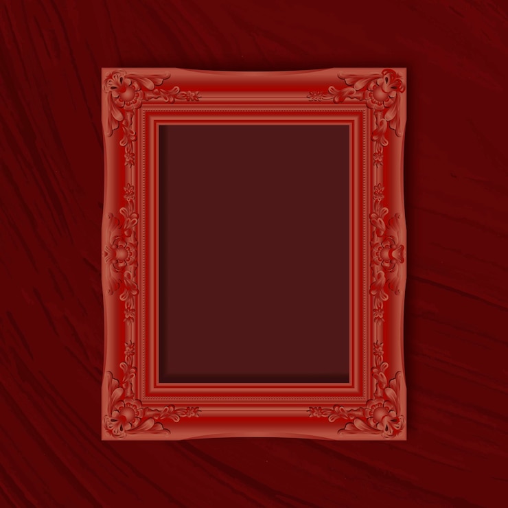 Vector gratuito marco rojo en una pared roja