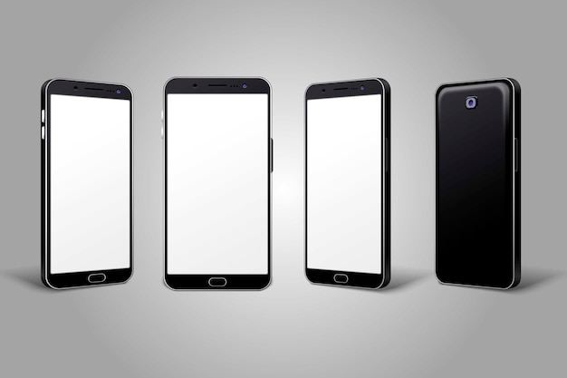 Vector gratuito marco de teléfono móvil con plantillas aisladas de pantalla en blanco