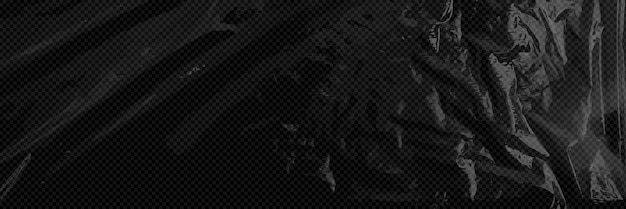 Vector gratuito marco de textura de cubierta de plástico de vinilo con superposición de película retráctil efecto 3d material de polietileno transparente en blanco con plantilla publicitaria realista arrugada reflejo de luz en envases de celofán