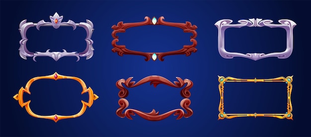 Marco UI de juego de fantasía para avatar o banner de menú