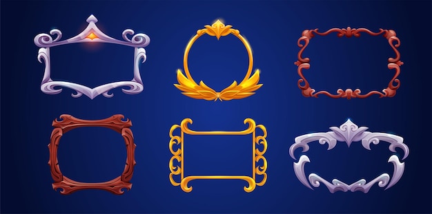 Marco UI de juego de fantasía para avatar o banner de menú