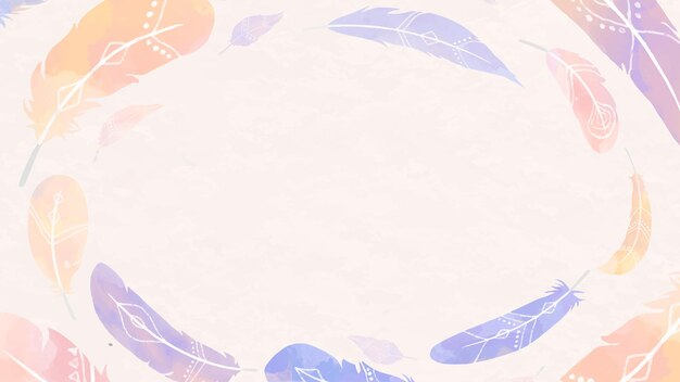 Marco vector Boho pluma pastel púrpura