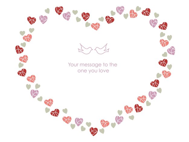 Marco vectorial en forma de corazón para el Día de San Valentín, cumpleaños, Día de la Madre y bodas.