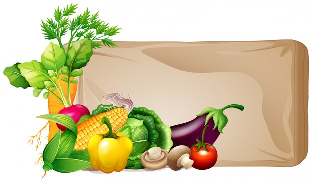 Marco con verduras frescas
