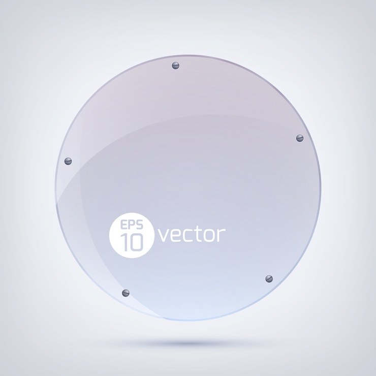 Vector gratuito marco de vidrio limpio, forma redonda