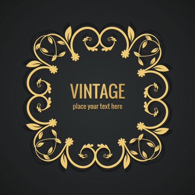Vector gratuito marco vintage dorado