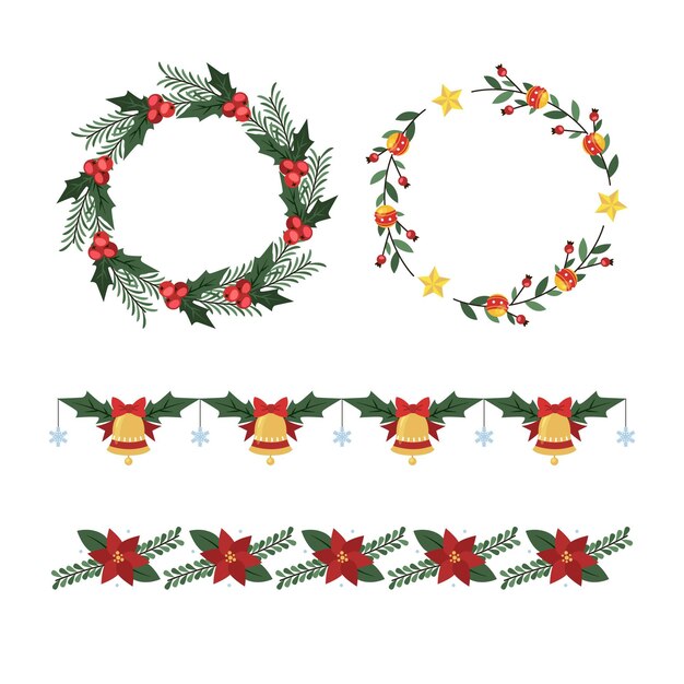 Marcos y bordes de navidad dibujados a mano