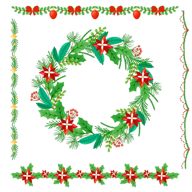 Marcos y bordes de navidad dibujados a mano