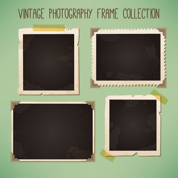 Vector gratuito marcos decorativos de fotos vintage