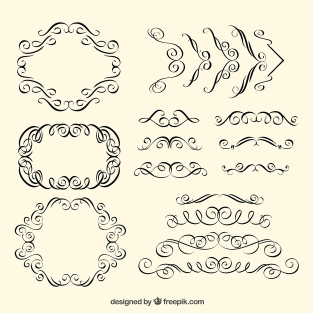 Marcos elegantes y elementos decorativos