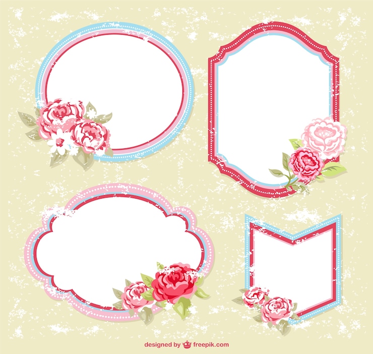 Vector gratuito marcos florales antiguos