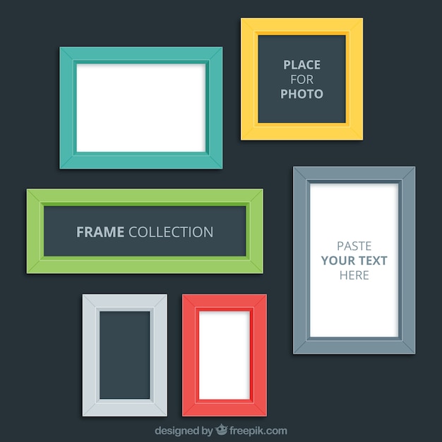 Vector gratuito marcos de fotos modernos de colores