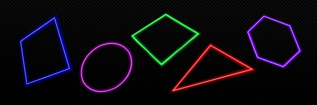 Marcos de luz de neón bordes de línea brillante