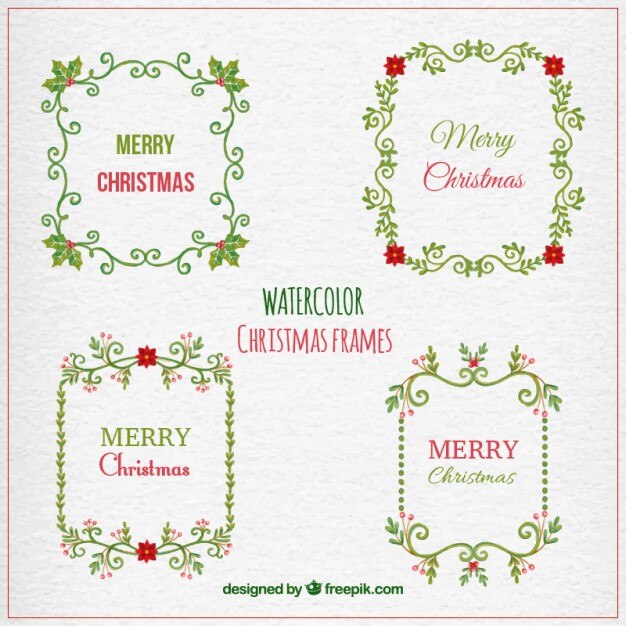 Marcos de navidad de acuarela