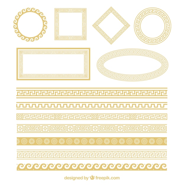 Vector gratuito marcos ornamentales dorados