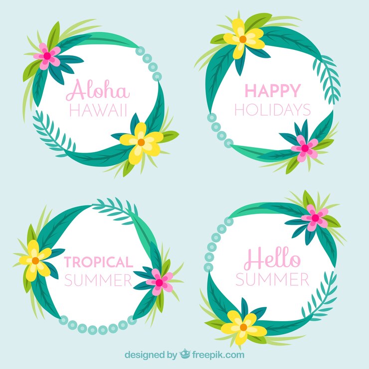 Vector gratuito marcos redondos con flores dibujadas a mano 