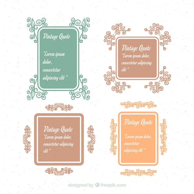 Vector gratuito marcos vintage florales para citas