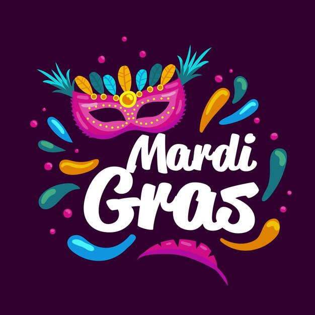 Mardi gras dibujado a mano
