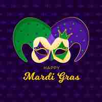 Vector gratuito mardi gras en diseño plano