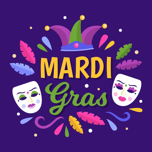 Mardi gras en diseño plano