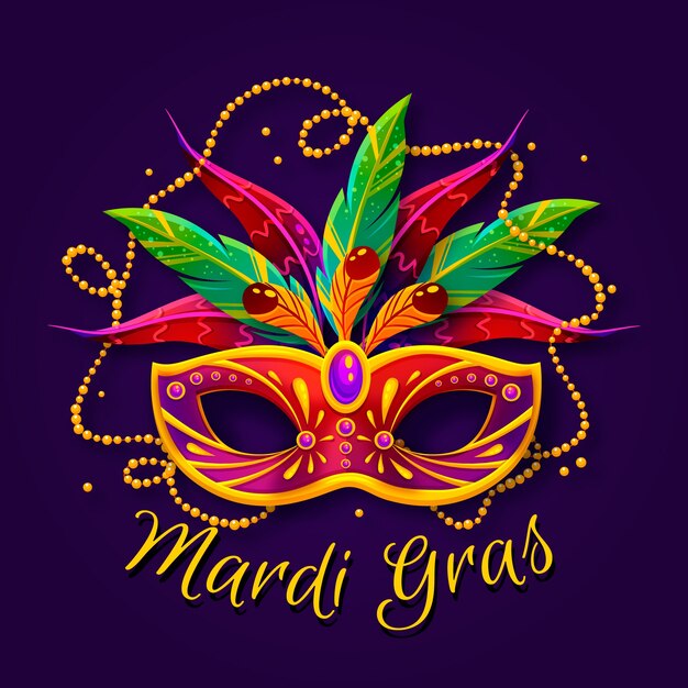 Mardi Gras en diseño plano
