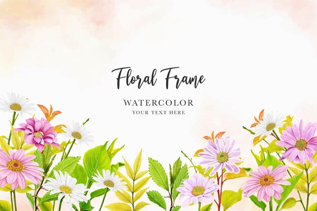 Margarita floral acuarela con diseño de variación colorida.