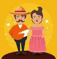 Vector gratuito mariachi hombre con mujer para celebrar el día de los muertos