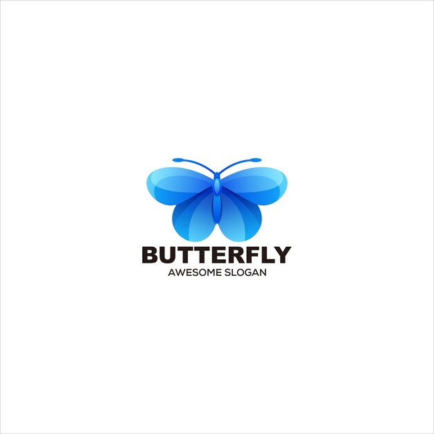mariposa logo colorido degradado vector