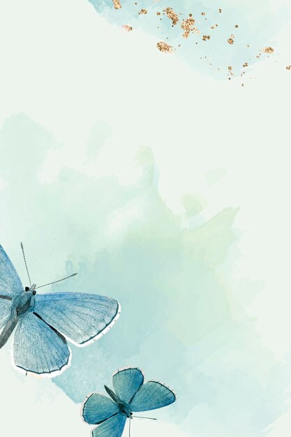 Mariposas azules sobre fondo