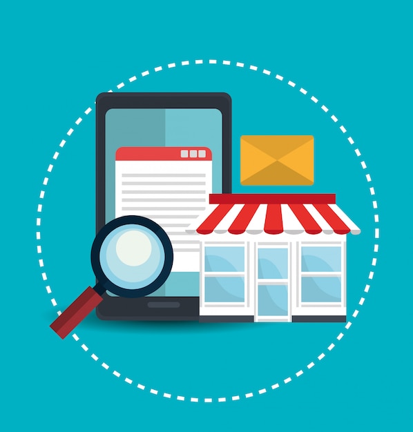 Marketing digital y ventas en línea, tienda en línea y dispositivos móviles.