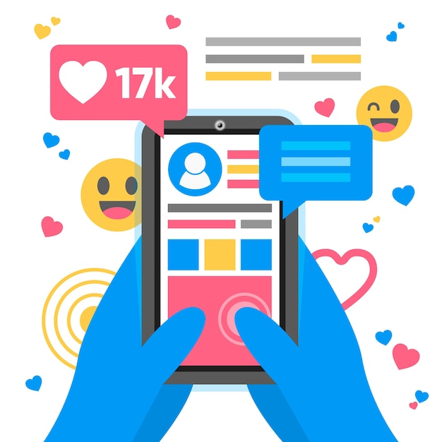 Marketing en las redes sociales concepto de teléfono móvil