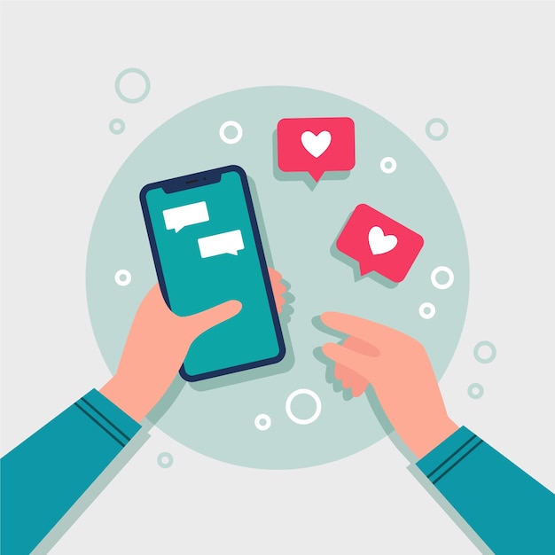Marketing en las redes sociales concepto de teléfono móvil