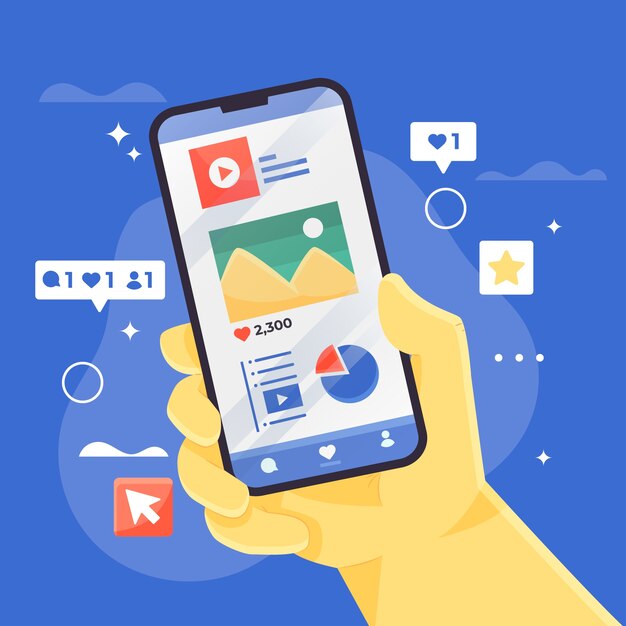 Marketing en las redes sociales concepto de teléfono móvil