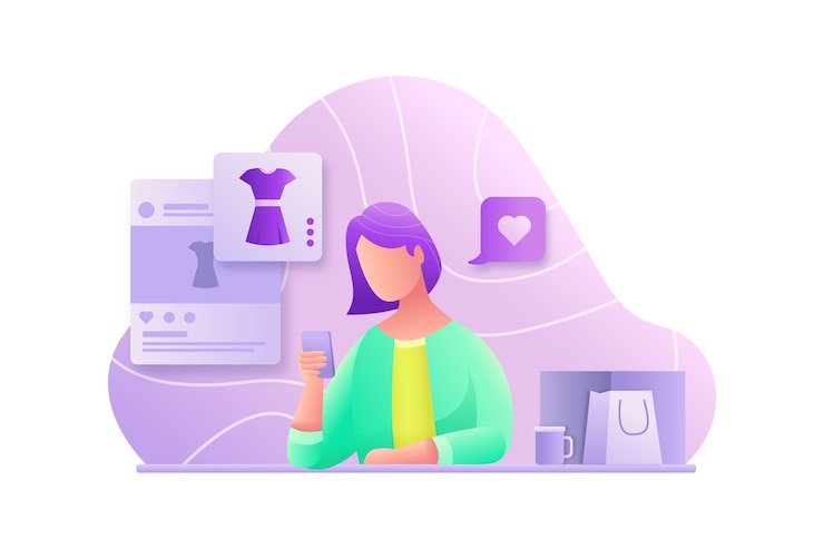 Vector gratuito marketing en las redes sociales concepto de teléfono móvil