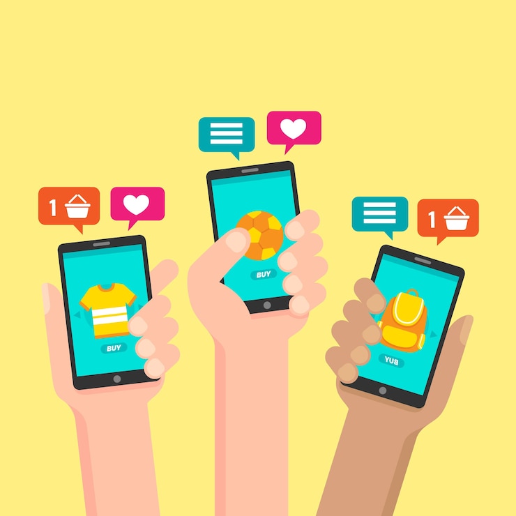 Vector gratuito marketing en las redes sociales concepto de teléfono móvil