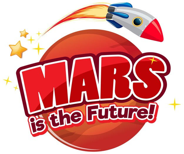 Marte es el diseño del logotipo de la palabra del futuro.