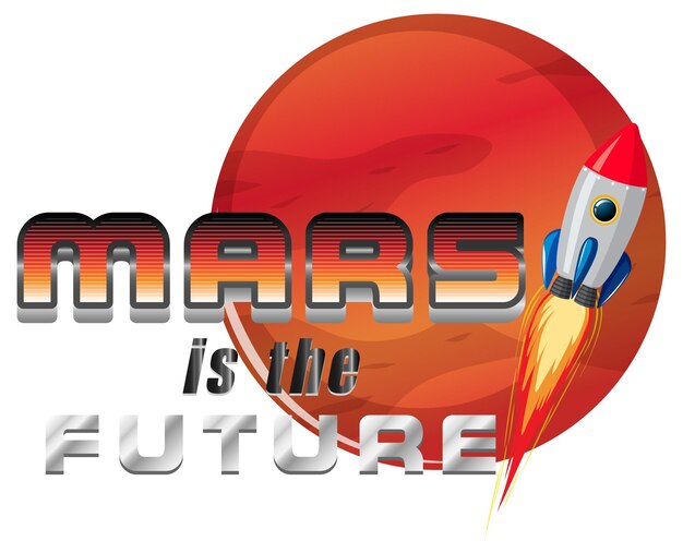 Marte es el futuro diseño del logotipo de la palabra.