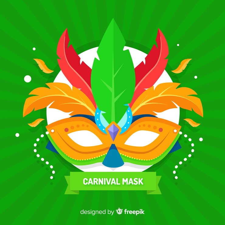 Vector gratuito máscara del carnaval de brasil en diseño plano