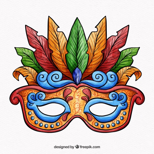 Máscara de carnaval colorida hermosa