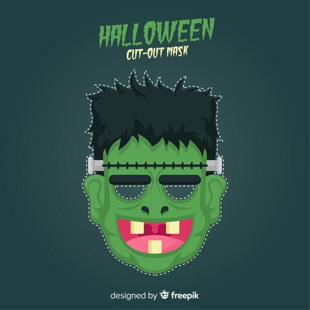 Máscara de halloween espeluznante con diseño plano